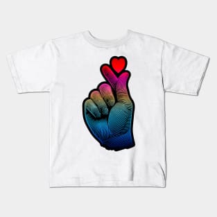 Heart Hand Sign RBG Kids T-Shirt